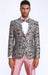 Rose Tuxedo With Floral Pattern Four Piece Set