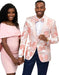 Mens Paisley Jeweled Shawl Prom Tuxedo in Blush Pink