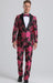 Mens Fuchsia Pink and Black Floral Paisley Prom Tuxedo