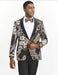 Black and Gold - Silver Paisley Blazer - Floral Tuxedo - Cream and Gold Including Bowtie - Paisley