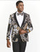 Black and Gold - Silver Paisley Blazer - Floral Tuxedo - Cream and Gold Including Bowtie - Paisley