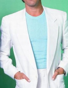 Mens One Button White Suit