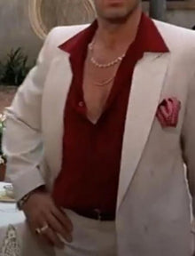 Mens One Button White ~ Red Suit