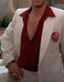 Mens One Button White ~ Red Suit