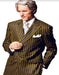 Men Chalk Stripe Suits - Black and Gold Suits
