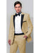 Mens One Button Notch Lapel Single Breasted Suit Tan