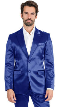 Sateen Suit - Shiny Suit - Navy Sharkskin Suit