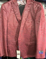 Mens Paisley Blazer - Floral Sport Coat - Peach Sport Jacket