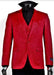 Velvet Paisley Blazer - Comes With Free Vest and Pants - Slim Fit - Red