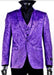 Velvet Paisley Blazer - Comes With Free Vest and Pants - Slim Fit - Purple