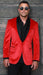 Mens Modern Fit Velevet Blazer with Stone Red ~ Black