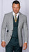 Mens Sage Plaid Peak Lapels Suit Tailor Fit