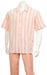 Mens Walking Suit Set Strpied Polyester Coral