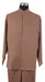 Mens Two Piece Walking Suit Solid Bend Collar Tan