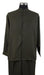 Mens Two Piece Walking Suit Solid Bend Collar Olive
