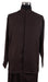 Mens Two Piece Walking Suit Solid Bend Collar Brown