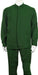 Mens Two Piece Walking Suit Solid Bend Collar Green