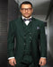 Big and Tall Suits - 100%  Wool Suit - Peak Lapel Classic Fit - Pleated Pants - Hunter Green