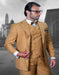 Big and Tall Suits - 100%  Wool Suit - Peak Lapel Classic Fit - Pleated Pants - Camel