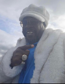 Ivory Faux Fur Coat - Off White Color Cream Mens Coat - Single Breasted