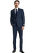 Stacy Adams Notch Lapel Navy Plaid Mens Suit