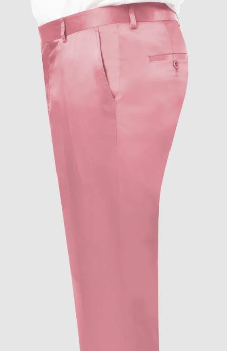 Mens Satin Pants Pink Pink / dress size Pants : 34 Unfinished bottom Mens Satin Pants Pink Pink / dress size Pants : 34 Unfinished bottom