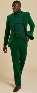 Mens Velvet Suit - Green Suit