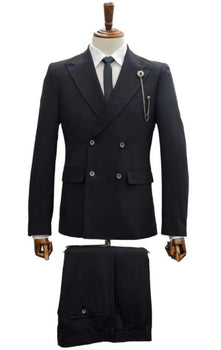 Gianni Testi Suit - Ultra Slim Suit - Stretch Fabric Suit Black