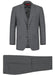 Mens 3-Piece Classic Fit Single Breasted Windowpane Suit Grey