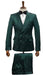 Mens Double Breast Suit Green - Sateen Shiny Fabric Metallic Fabric - Sharskin