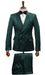 Mens Double Breast Suit Green - Sateen Shiny Fabric Metallic Fabric - Sharskin