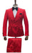 Mens Double Breast Suit Red - Sateen Shiny Fabric Metallic Fabric - Sharskin