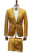 Mens Single Breasted Sateen Shiny Fabric Metallic Fabric - Sharskin Gold Suit