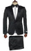 Mens Single Breast Sateen Shiny Fabric Metallic Fabric - Sharskin Black Suit