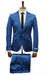 Mens Single Breast Suit Blue - Sateen Shiny Fabric Metallic Fabric - Sharskin