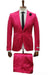 Mens Single Breasted Sateen Shiny Fabric Metallic Fabric - Sharskin Hotpink Suit