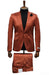 Mens Single Breast Suit Brick - Sateen Shiny Fabric Metallic Fabric - Sharskin