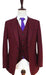 Mens Two Button Notch Label Tweed Suit Red