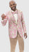 Mens One Button Pink and Gold Paisley Pattern Prom Dinner Jacket