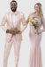 Mens One Button Gold and Pink Paisley Pattern Wedding and Prom Jacket