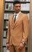 Mens Two Button Notch Lapel Vested Suit in Dark Rust
