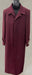 Mens Full Length 53 inch Long Top Coat - Single Breasted - Microfiber Fabric Burgundy