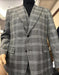 Wool Suit - Mens Plaid Suit - Checkered Windowpane - Super 150s Fabric Business Suit Grey - 100% Percent Wool Fabric Suit - Worsted Wool Business Suit