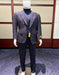 Wool Suit - Mens Plaid Suit - Checkered Windowpane - Super 150s Fabric Business Suit Blue - 100% Percent Wool Fabric Suit - Worsted Wool Business Suit