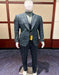 Wool Suit - Mens Plaid Suit - Checkered Windowpane - Super 150s Fabric Business Suit Gray - 100% Percent Wool Fabric Suit - Worsted Wool Business Suit