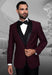 Burgundy Tuxedo Plus Black Pants and Black Vest - Wedding and Prom Tuxedo Suit