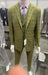 Peak Lapel Suit - Plaid Suit - Windowpane Pattern Color Suit - Sage Green