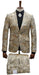 Mens 1 Button Peak Lapel Stretch Construction Slim Fit Suit Beige
