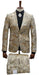 Mens 1 Button Peak Lapel Stretch Construction Slim Fit Suit Beige
