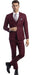 Extra Slim Fit Suit Burgundy Shorter Sleeve ~ Shorter Jacket For Men - 3 Piece Suit For Men - Three Piece Suit